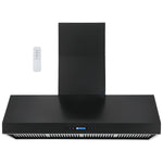 Commercial Wall Mounted Black Extraction Hood with Touch Control, Remote and LED Lighting 1524 x 686mm - D60GF327