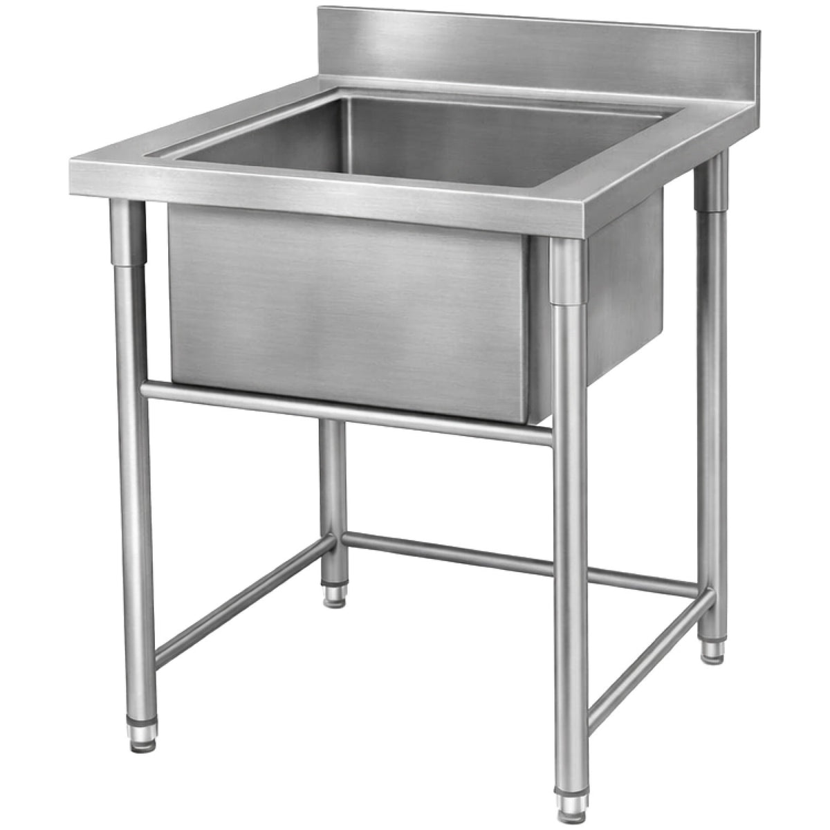 Commercial Single Bowl Stainless Steel Sink with Splashback 700×760×1030 (880+150) mm - DAVS108