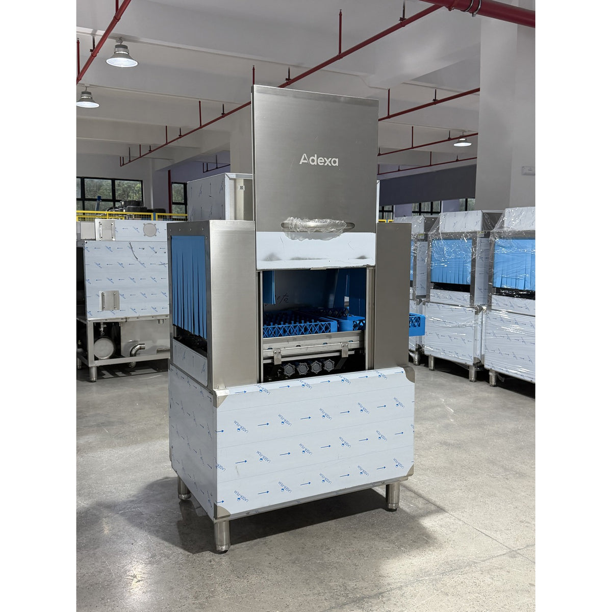 Commercial 380V 3-Phase Hardwired Rack Conveyor Dishwasher 120 Racks/Hour 26kW - DAVS124