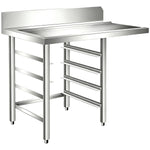 Commercial Stainless Steel Worktable for Rack Conveyor Dishwasher Left Side 1000 x 760 x 880mm - DAVS136