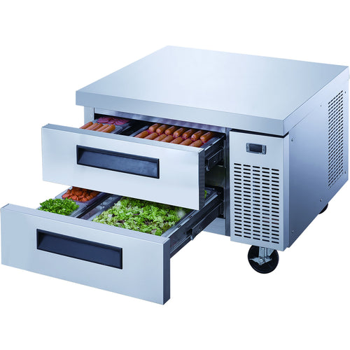 Commercial Refrigerated Chef Base 2 Drawer GN 1/1 Compatible 915×820×635mm - DCB36