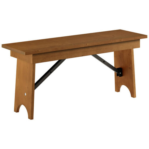 Vineyard Folding Bench 3ft4" Pine Wood 1015x300x457mm - DGW00334012