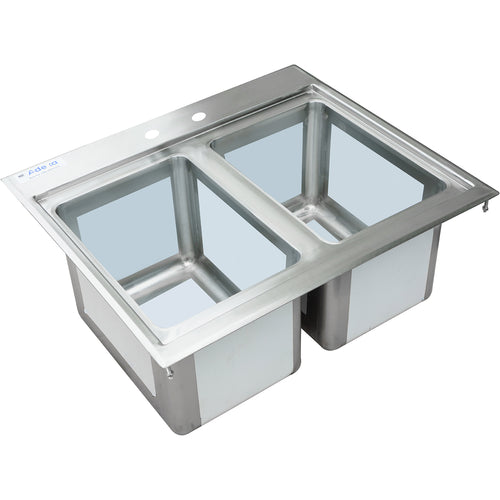 Drop-in Bar Sink 2 bowls Stainless steel - DIBS2FB101410