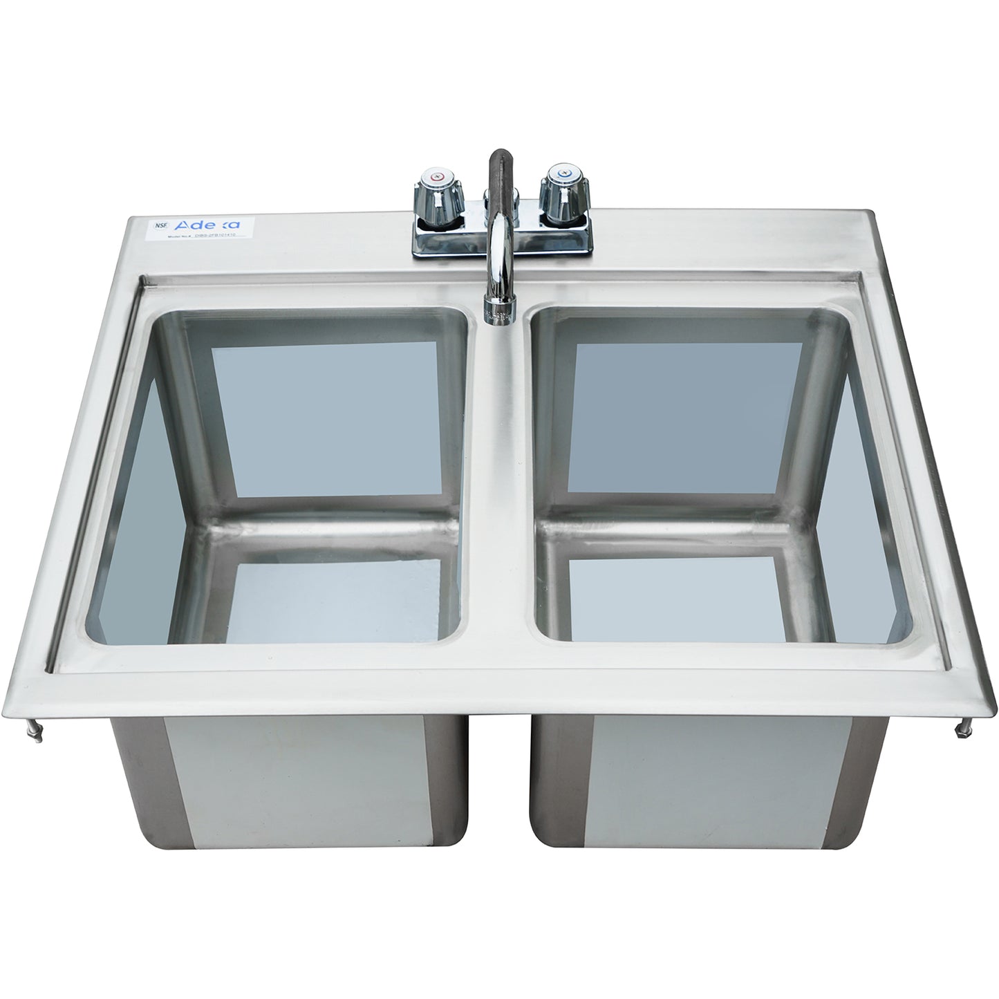 Drop-in Bar Sink 2 bowls Stainless steel - DIBS2FB101410