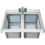 Drop-in Bar Sink 2 bowls Stainless steel - DIBS2FB101410