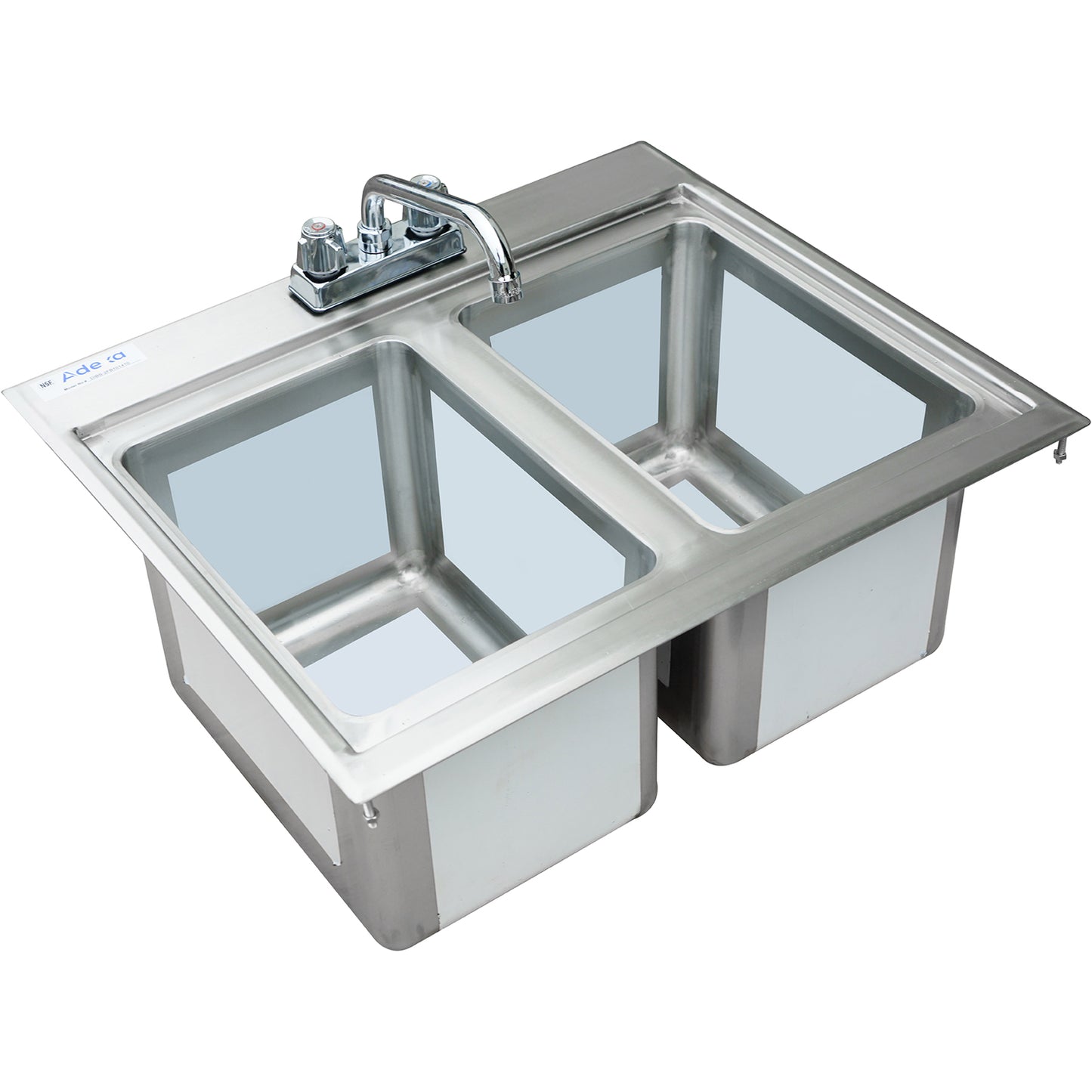 Drop-in Bar Sink 2 bowls Stainless steel - DIBS2FB101410