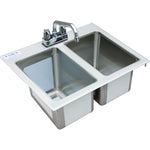 Drop-in Sink 2 bowls Stainless steel - DIS2DB101410