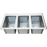 Drop-in Sink 3 bowls Stainless steel - DIS3DB101410