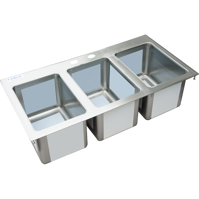 Drop-in Sink 3 bowls Stainless steel - DIS3DB101410