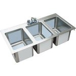 Drop-in Sink 3 bowls Stainless steel - DIS3DB101410