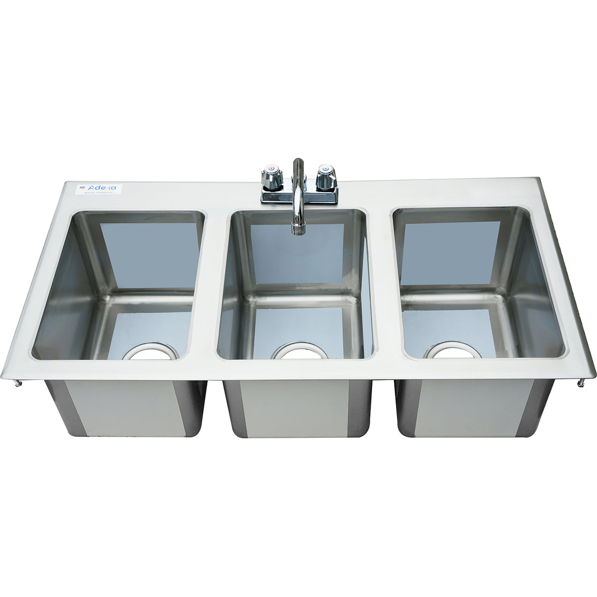 Drop-in Sink 3 bowls Stainless steel - DIS3DB101410