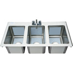 Drop-in Sink 3 bowls Stainless steel - DIS3DB101410