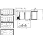 Professional Double Top Beer Dispenser 2 Door Bottle Cooler 540 Litres 1445 x 705 x 1216mm Black - DKB60M2