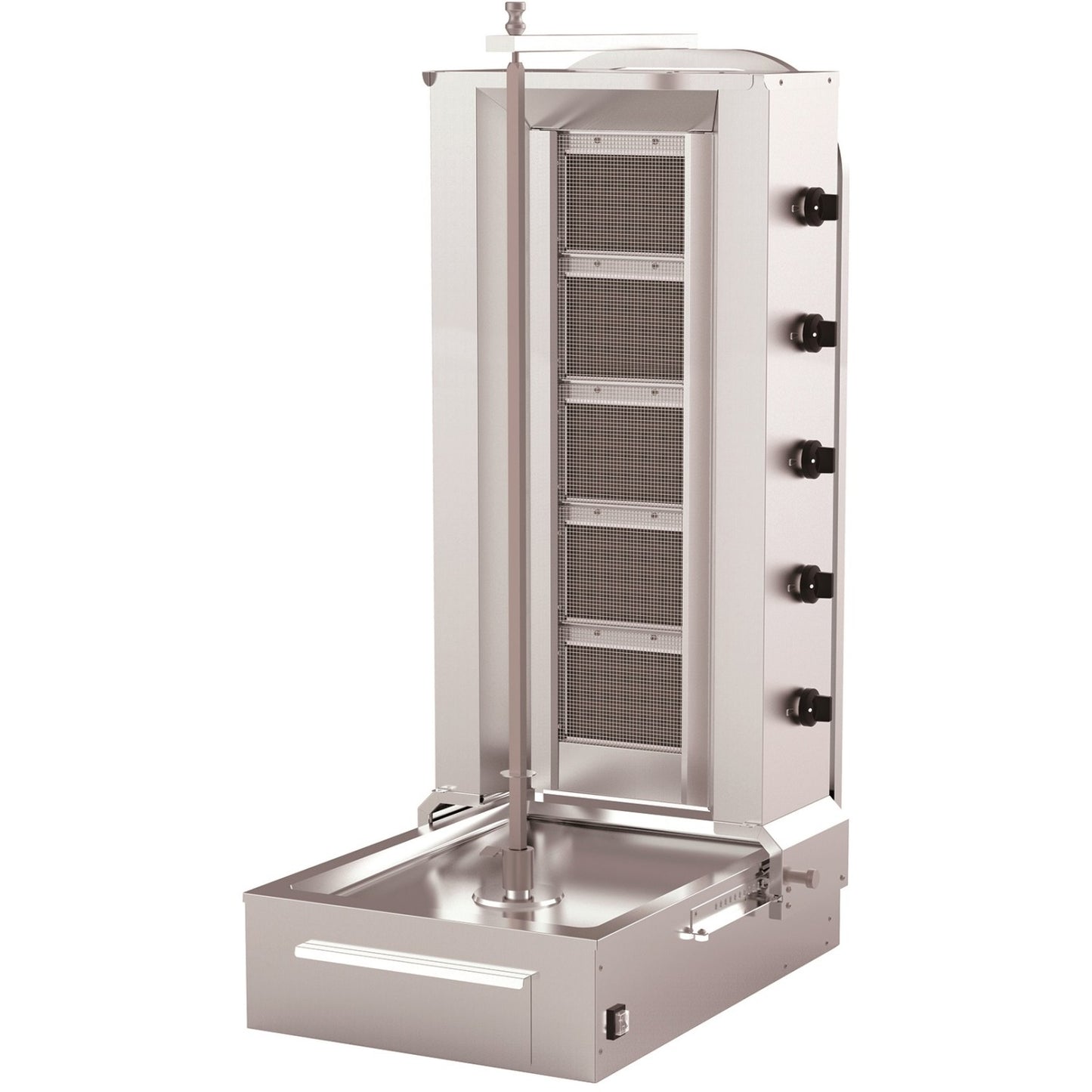 Commercial Gyros/Kebab grill Gas Bottom motor Capacity 75kg 5 burners 15kW - DN152