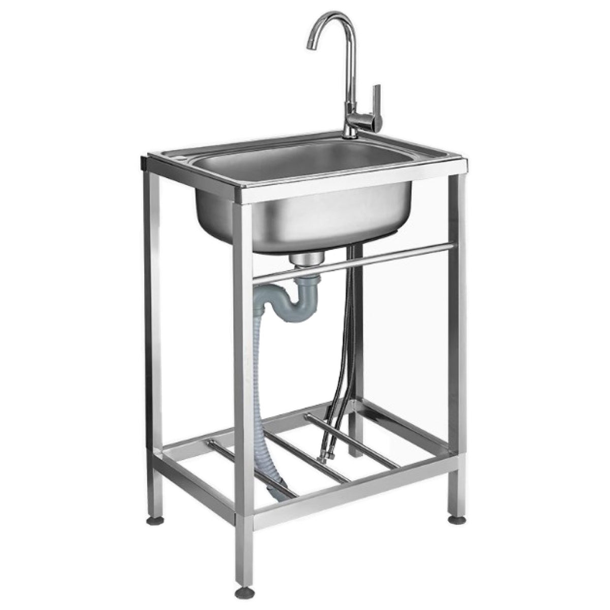 Commercial Stainless Steel Sink with Undershelf 500×400×800mm - DNG304