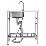 Commercial Stainless Steel Sink with Right-Hand Drainer and Undershelf 1000×500×800mm - DNG306