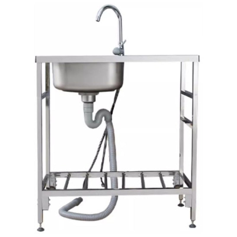 Commercial Stainless Steel Sink with Right-Hand Drainer and Undershelf 1000×500×800mm - DNG306