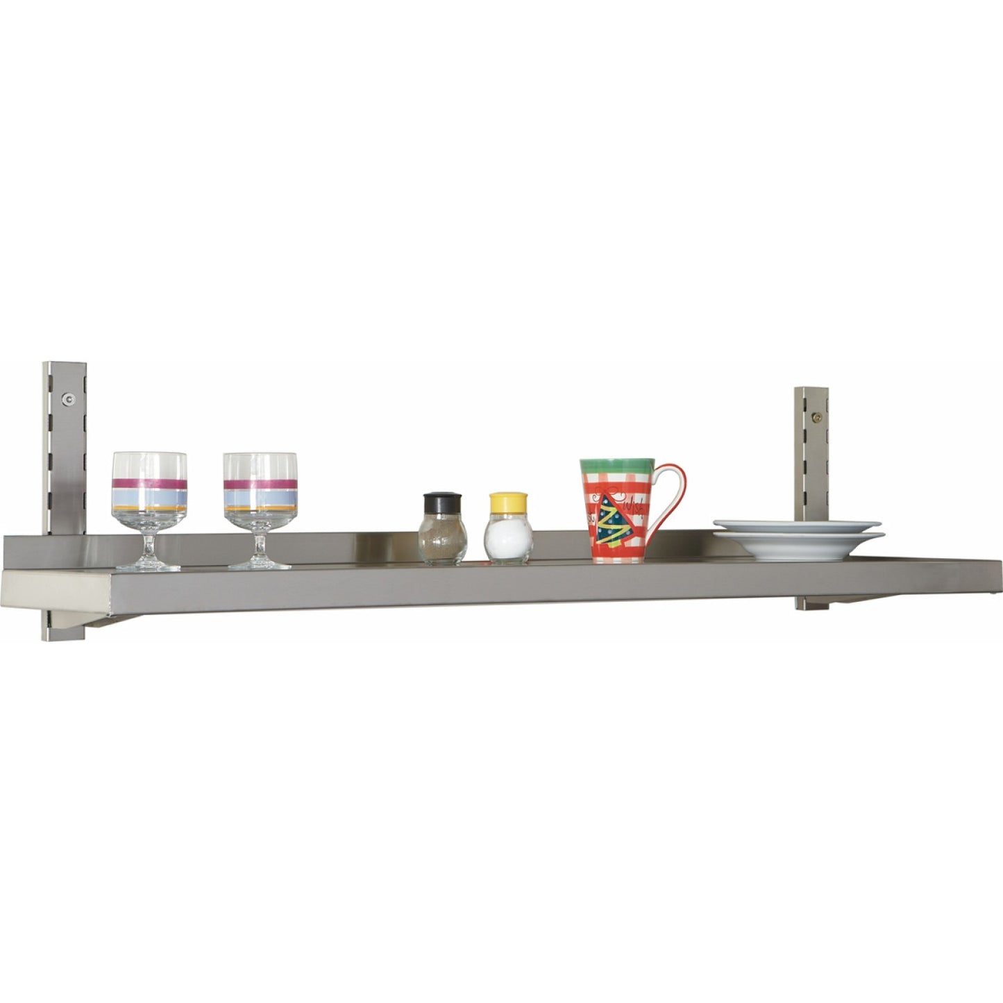 Height Adjustable Wall shelf 1 level 2000x400mm Stainless steel - THWBS1R204