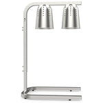 Double Head Freestanding Warming Lamp Infrared Food Warmer 470×360×759mm Silver Finish - DS570