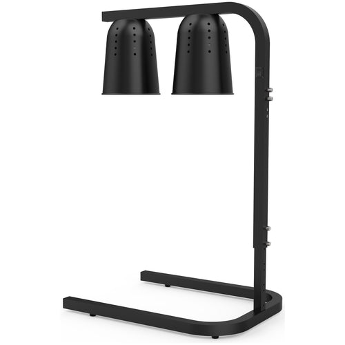 Double Head Freestanding Warming Lamp Infrared Food Warmer 470×360×759mm Black Finish - DS571