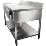 Commercial Sink Stainless steel 1400x700x950mm 1 bowl to the left 1 drawer Splashback - DSA140701DL