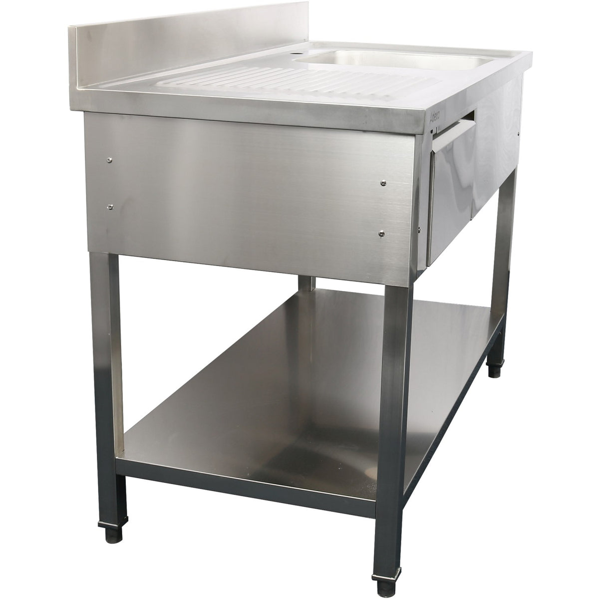 Commercial Sink Stainless steel 1500x700x950mm 1 bowl to the right 1 drawer Splashback - DSA150701DR