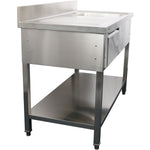Commercial Sink Stainless steel 1500x700x950mm 1 bowl to the right 1 drawer Splashback - DSA150701DR