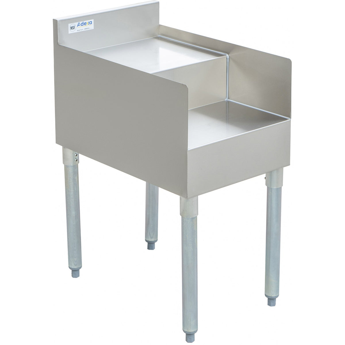 Commercial double step blender station with backsplash Stainless steel 380x580x760mm - DSBS2315
