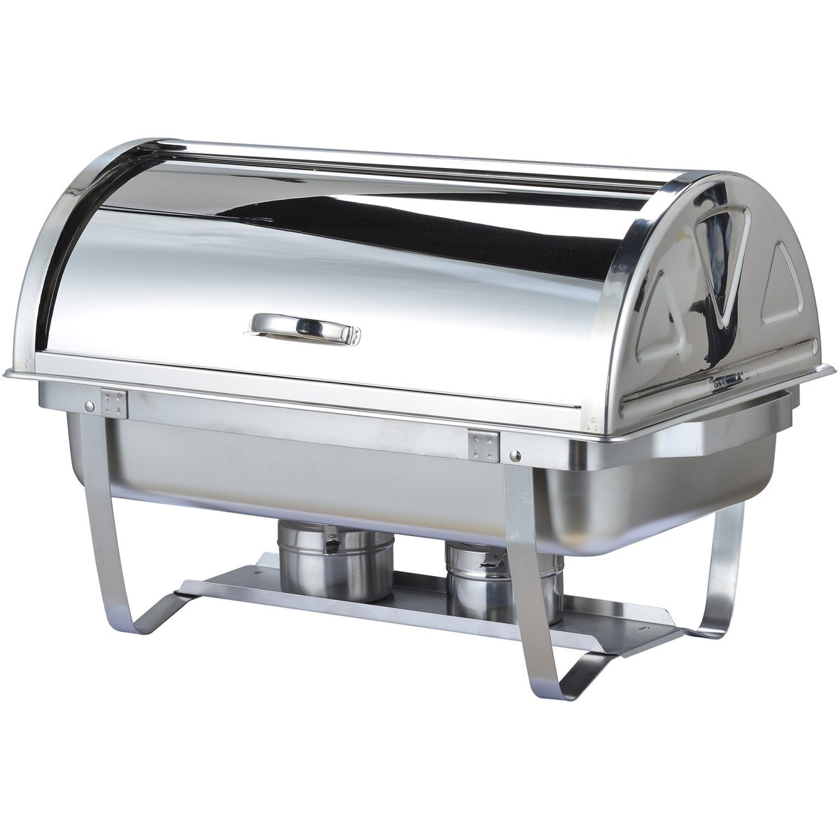 Roll Top Chafing Dish GN1/1 Stainless steel 9 litres 600x350x320mm Folding Frame - DTC1022