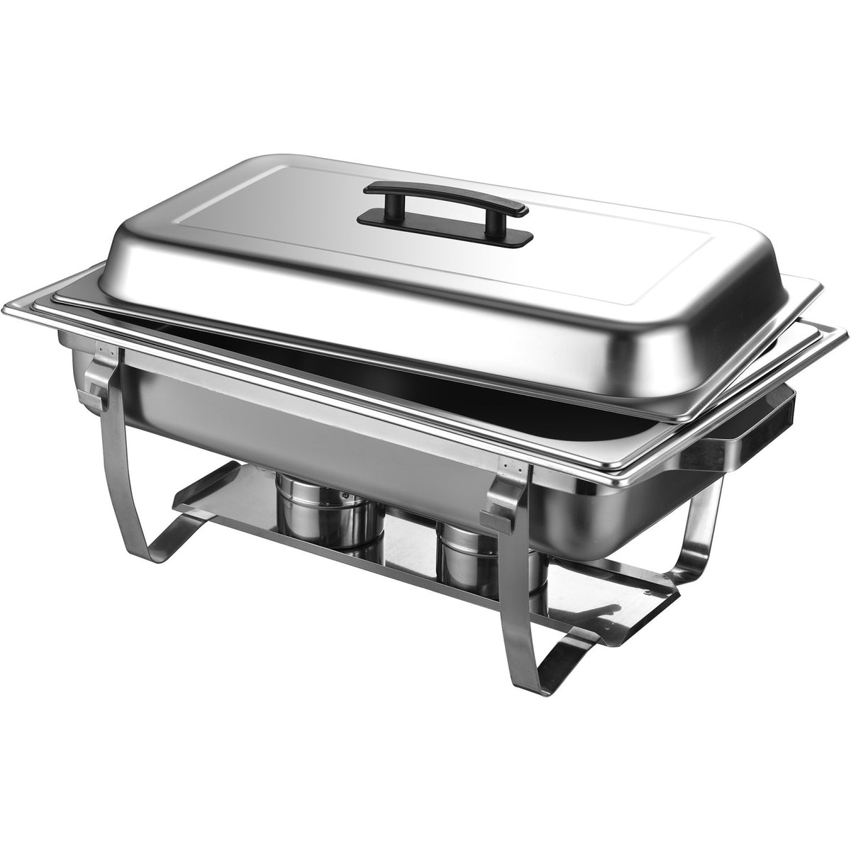 Chafing Dish GN1/1 Stainless steel 9 litres 600x350x320mm Folding Frame - DTC1011