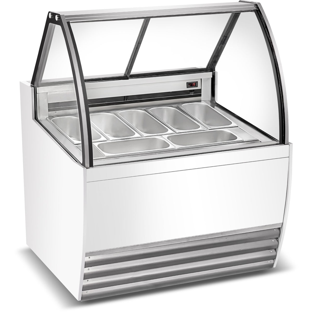 Professional Gelato & Ice Cream Serving Display Counter 7 tubs Curved front - DW7R