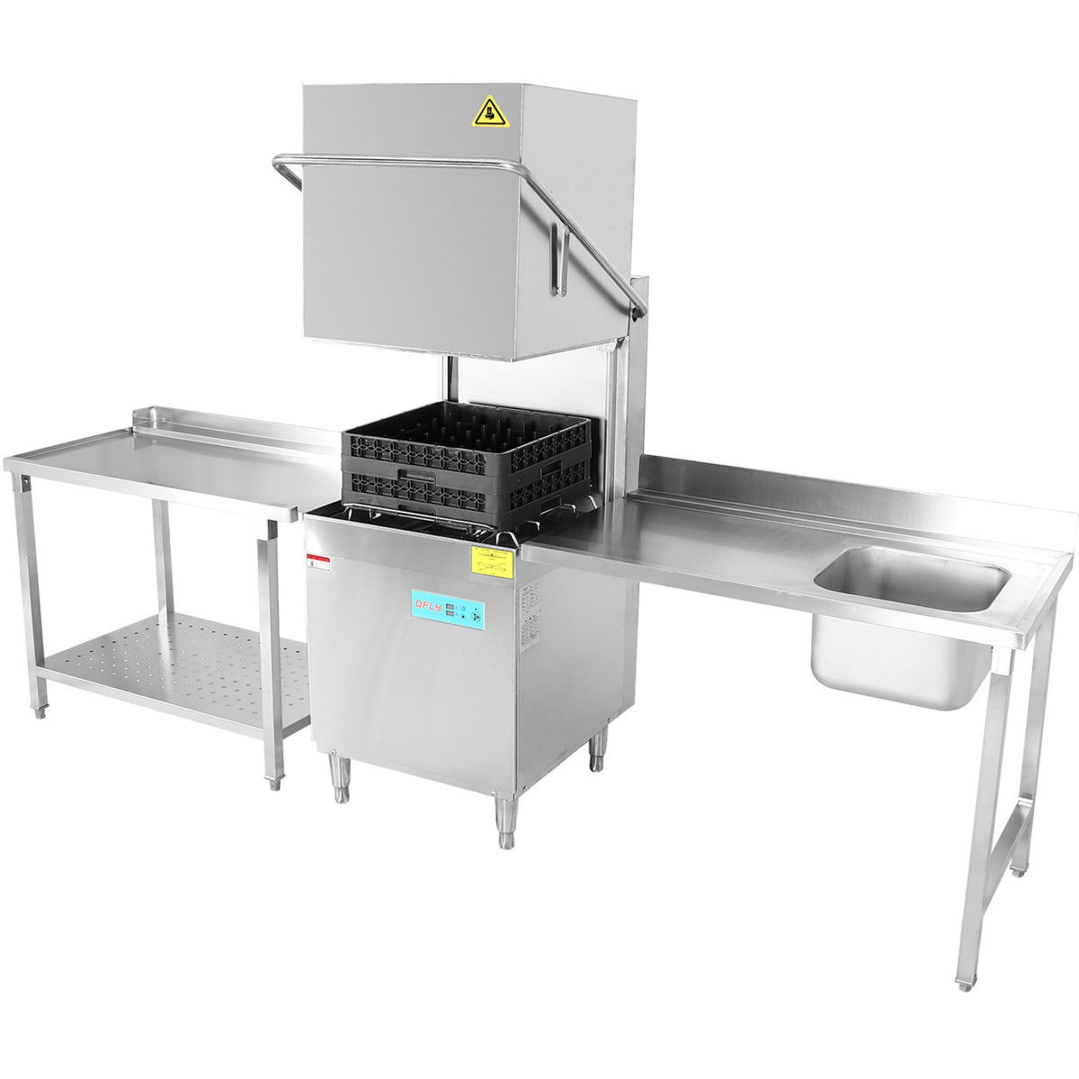 Loading table Left side 1200x650x850mm With sink With splashback Stainless steel - DWITA1265L