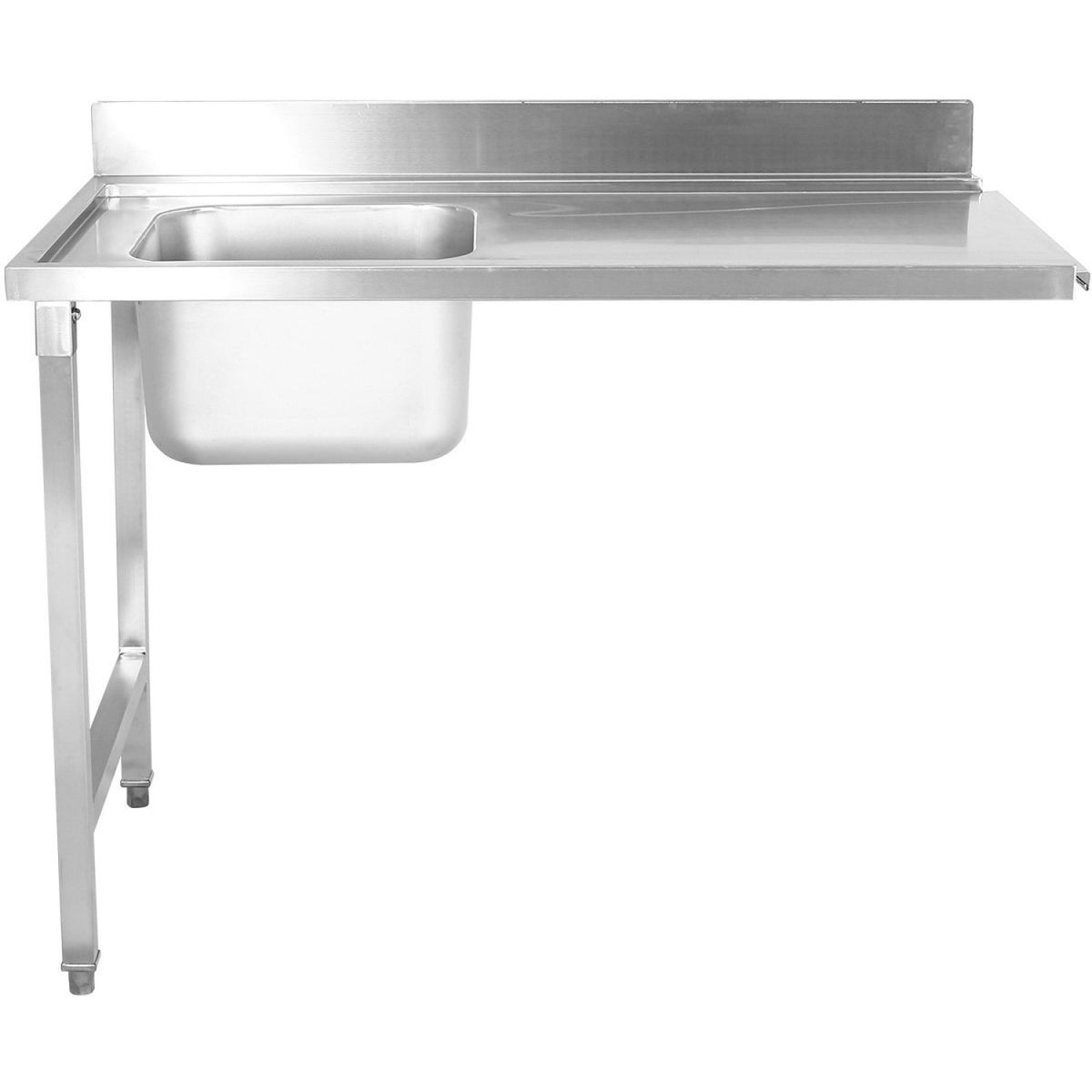 Loading table Left side 1200x650x850mm With sink With splashback Stainless steel - DWITA1265L