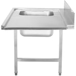 Loading table Left side 1200x650x850mm With sink With splashback Stainless steel - DWITA1265L