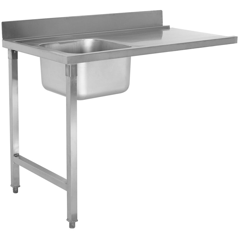 Loading table Left side 1200x650x850mm With sink With splashback Stainless steel - DWITA1265L