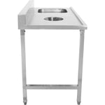 Loading Table Left Side Stainless Steel with Sink & Waste Hole & Splashback 1400x650x850mm - DWITC1465L