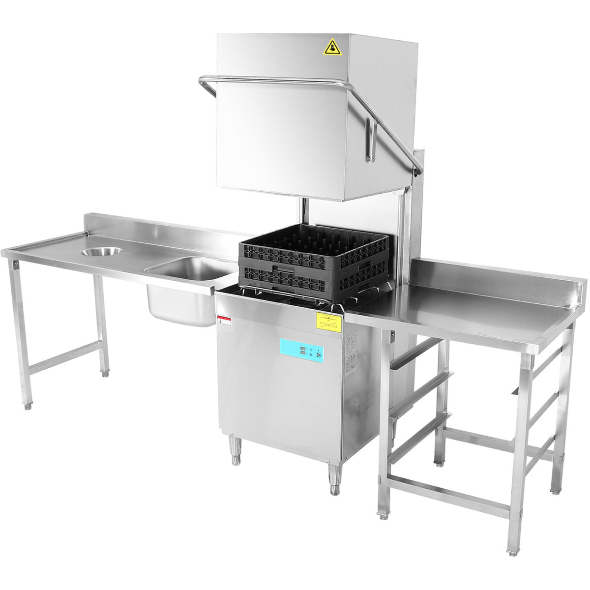 Loading Table Left Side Stainless Steel with Sink & Waste Hole & Splashback 1400x650x850mm - DWITC1465L