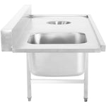Loading Table Reft Side Stainless Steel with Sink & Waste Hole & Splashback 1400x650x850mm - DWITC1465R