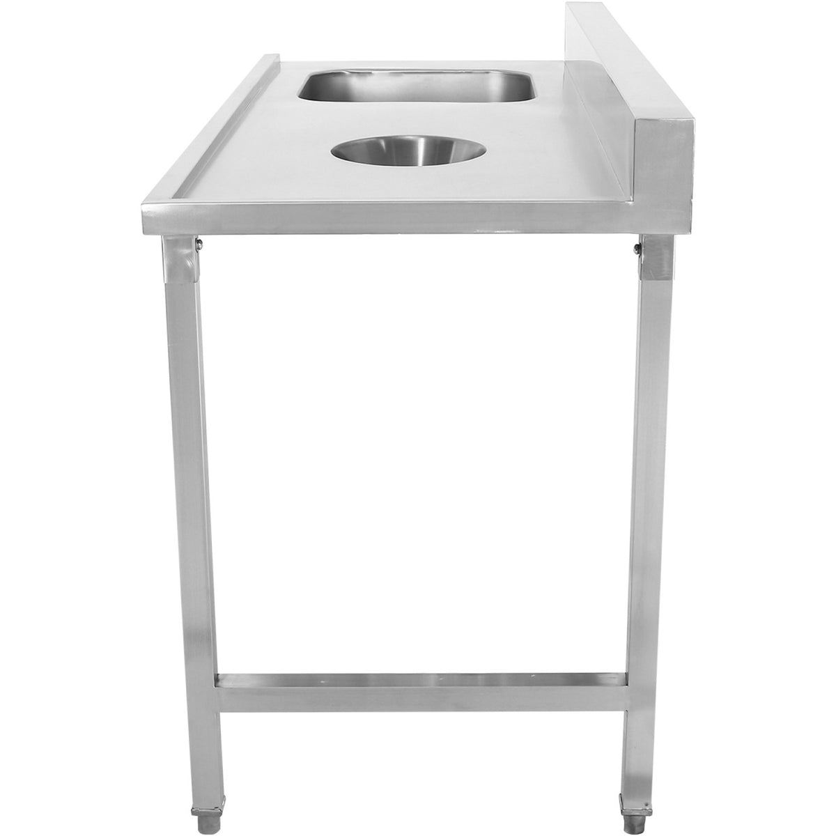 Loading Table Reft Side Stainless Steel with Sink & Waste Hole & Splashback 1400x650x850mm - DWITC1465R