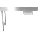 Loading Table Reft Side Stainless Steel with Sink & Waste Hole & Splashback 1400x650x850mm - DWITC1465R