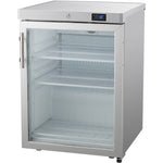 Professional 200L Stainless Steel Single Glass Door Undercounter Refrigerator | DWR200GSS