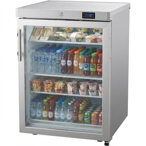 200lt Commercial Refrigerator Undercounter Stainless steel Single Glass door - DWR200GSS