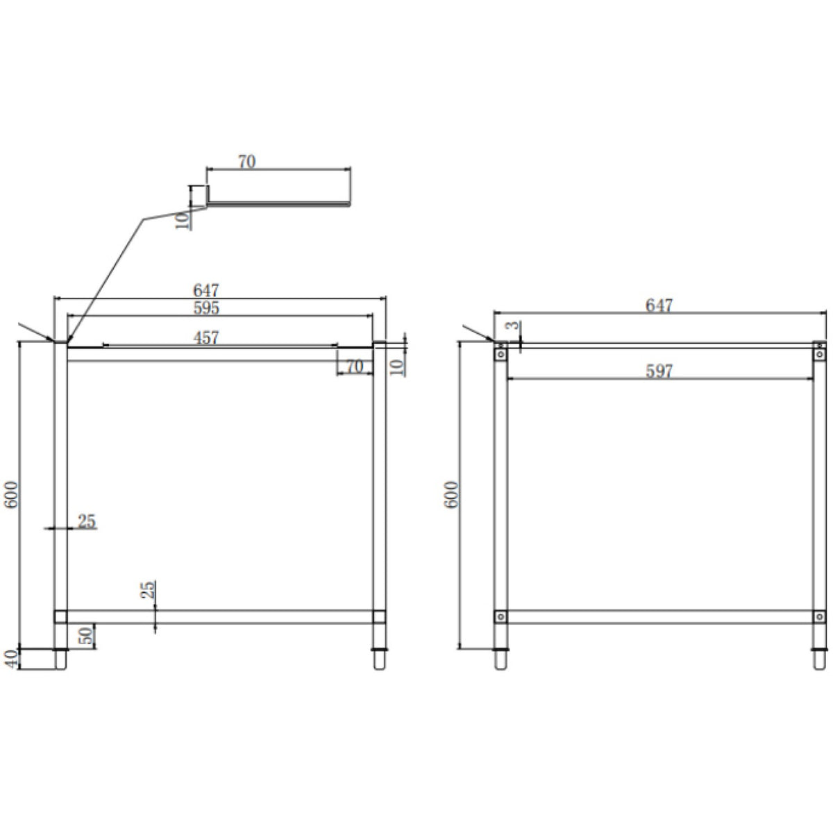 Dishwasher stand for dishwashers of Width 565-590mm & Depth 600-700mm - DWS01B