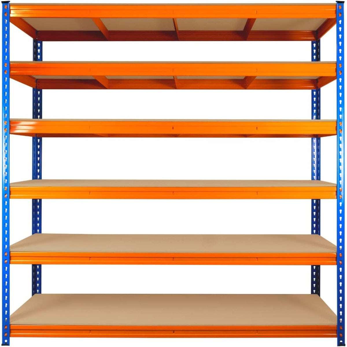 Industrial Shelving Unit Heavy duty 1800x450x1980mm 6 shelves 340 kg/shelf Powder coated steel - DX1800450