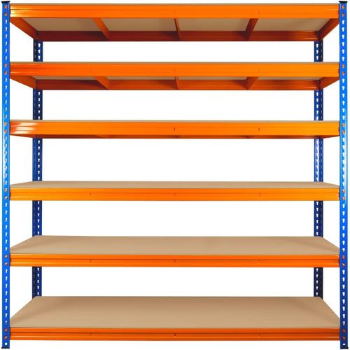 Industrial Shelving Unit Heavy duty 1500x450x1980mm 6 shelves 340 kg/shelf Powder coated steel - DX1500450