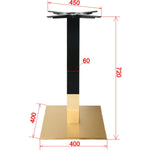 Black & Gold Table base Square 400mm Standard height - E007