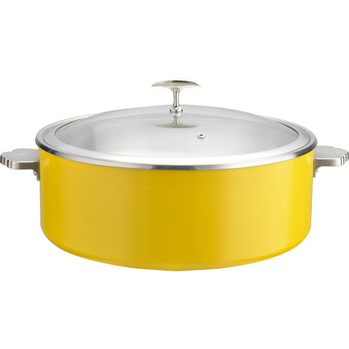 Triple-Layer Stainless Steel 4.5L Casserole Φ320×H120mm with Glass Lid – Yellow - E0912005