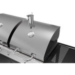 Commercial Gas & Charcoal Combo BBQ Grill with Double Hood, Cabinet & Side Shelves 1625×685×1230mm - E42ZJ10S42M00T00ZT