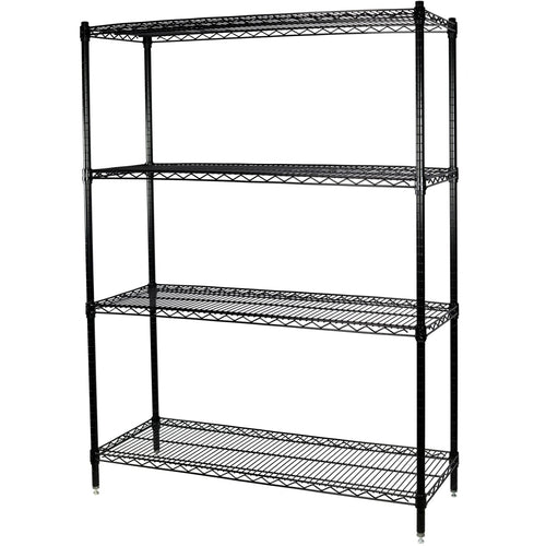 Commercial Shelving Unit 4 Tier 1000kg Width 1200mm Depth 450mm Black Wire - EB12045180A4C