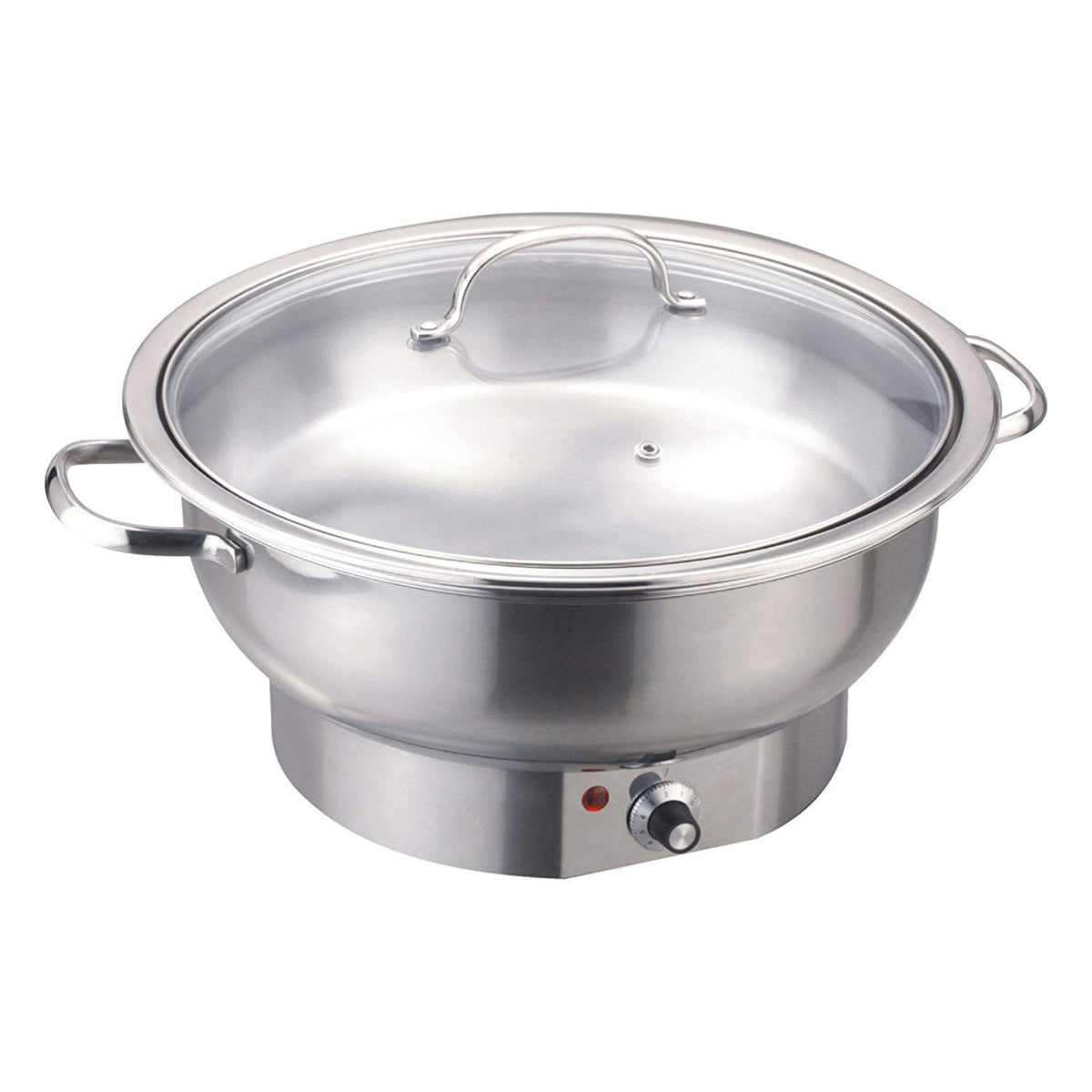 Chafing Dish Electric heating Round Glass lid Stainless steel 6 litres - ECD06DE